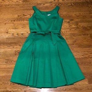 Emerald green fit and flair dress